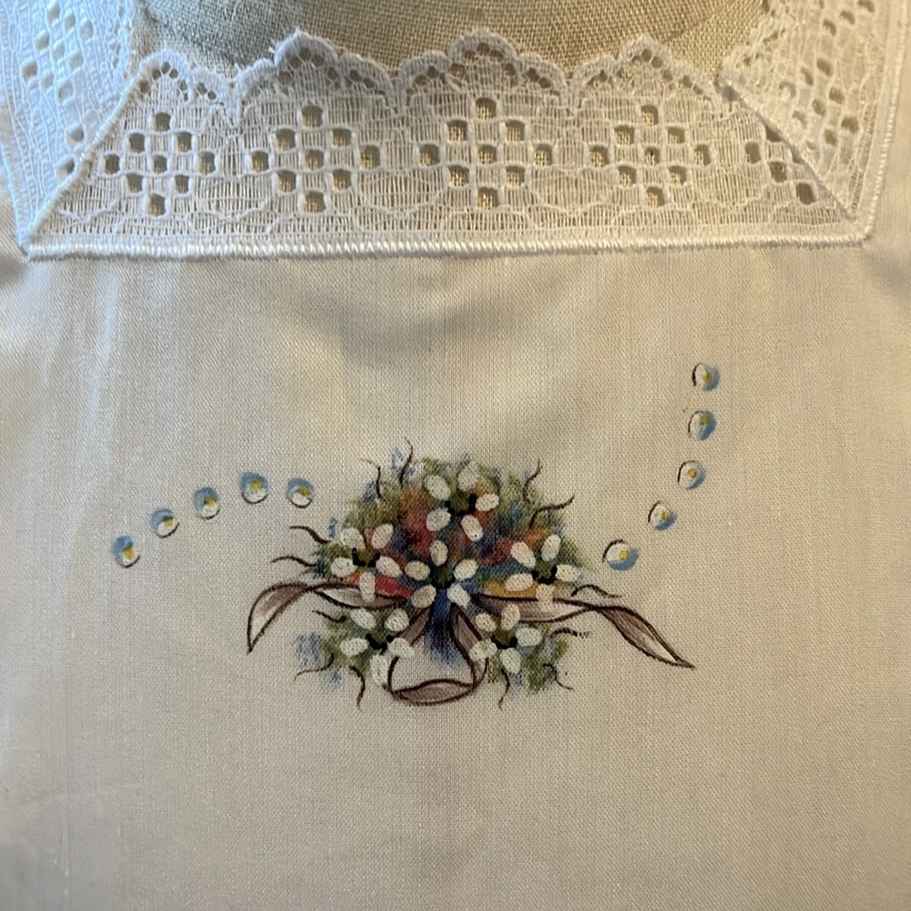 Vintage Hand Painted Girls Apron - Picture 7 of 7